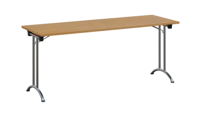 SLC 180 chrom skládací jednací stůl 1800x600, deska 25 mm, podnož chrom, deska buk royal